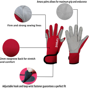 Gants de sport aquatiques en néoprène noir personnalisés de 2 mm avec paume en cuir Amara pour le surf, la voile, le paddle, le <span class=keywords><strong>kayak</strong></span> et le canoë - Product Image 5