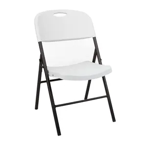 Fábrica por atacado Camping Outdoor Dobrável Cadeira De Plástico Alta Qualidade Material HDPE Dobrável Compacto Barato Branco Cadeira De Praia