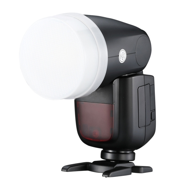 Cheap Photography Diffuser Camera Prop Accessories Round Light Head Universal SLR Camera Top Hot Shoe Light Soapbox For Godox V1