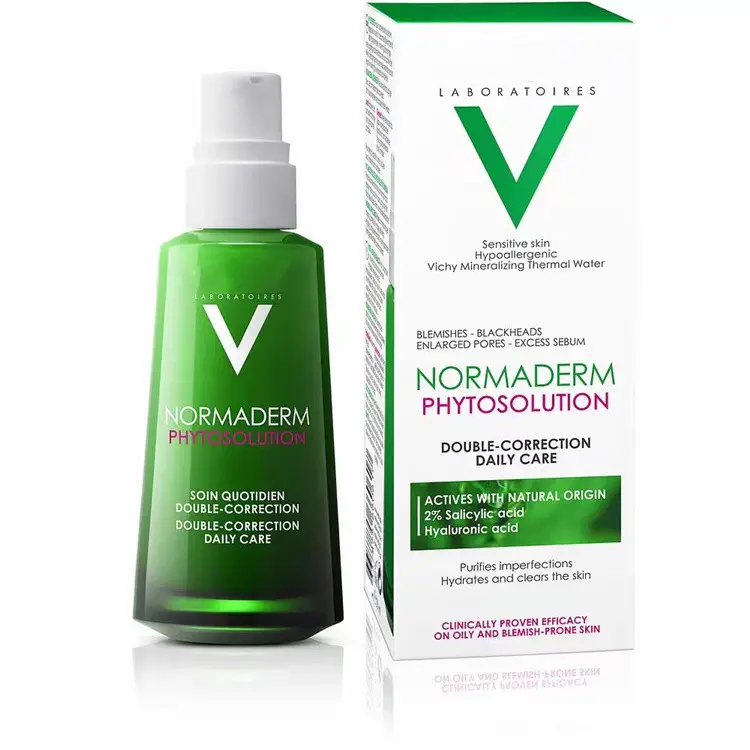50ml Vichys Anti Acne Moisturizing Serum Normaderm Phytosolu Oil Control Anti Pores黒ずみと酸血清のマーク