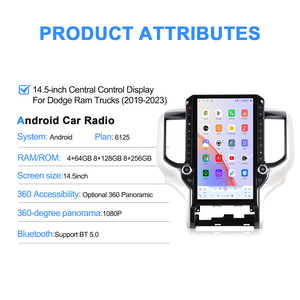 วิทยุติดรถยนต์ Navihua ระบบ Android หน้าจอสัมผัส 14.4 นิ้ว พร้อม DSP GPS รองรับ CarPlay สำหรับ Dodge Ram ปี 2019-2023 - Product Image 3