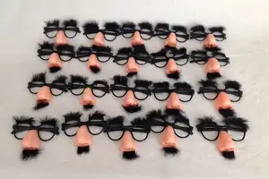 Vente en gros de déguisement drôle, lunettes de clown fantaisie, yeux et nez avec fausse barbe