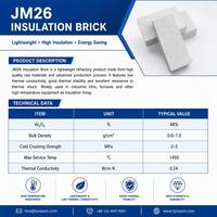 Brique réfractaire avec couche de support résistante aux chocs thermiques, série JM, bloc d'isolation en mullite blanche