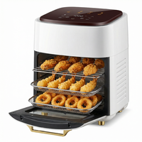 Freidora de Aire Digital Eléctrica de 12L, Gran Capacidad, Cocina sin Aceite, Acero Inoxidable, Multifunción, Control Táctil, Protección contra Sobrecalentamiento