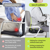 Coussin de massage 3D à air chaudement recommandé, tapis/rembourrage de siège à air pour le modelage et l'embellissement des fesses