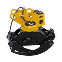 Mini pelle hydraulique à chenilles avec grappin rotatif pour bûches, remorque, petit grappin pour bûches pour tracteur