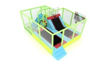 Parc de trampolines intérieur commercial Yibei pour enfants avec fosse à balles et panier de basket