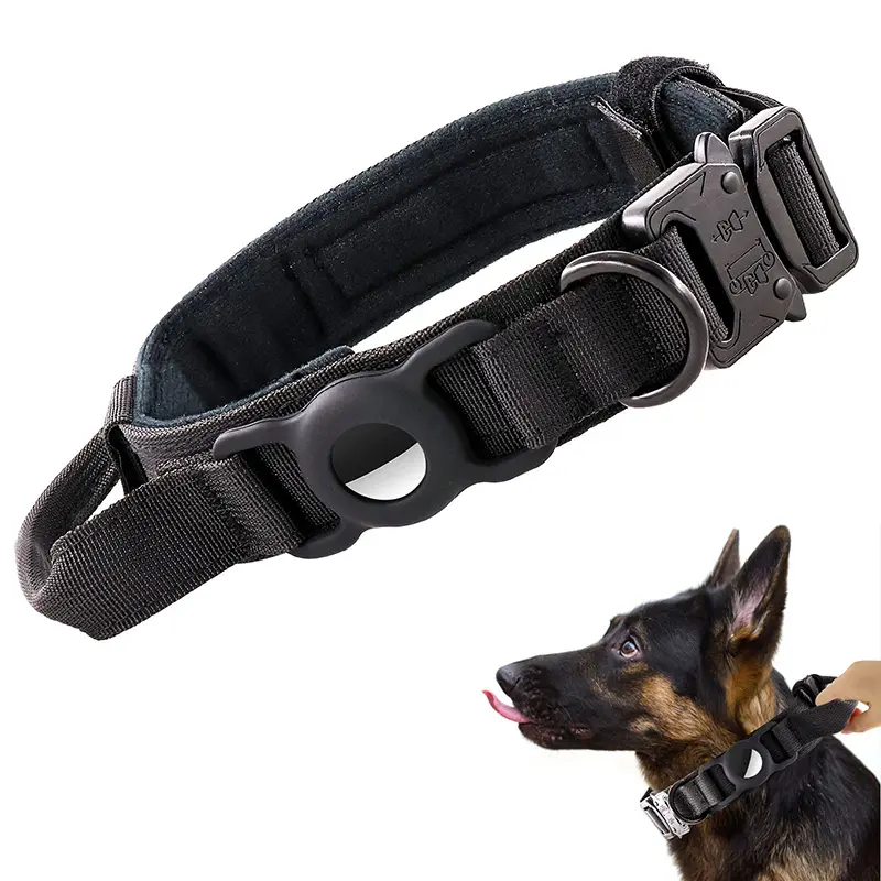 custom Anti-lost Location Tracker air tag holder for dog collars tactical nylon airtag dog collar