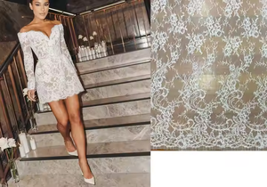 Mily Bridal MHL575 <span class=keywords><strong>Vestidos</strong></span> de Novia <span class=keywords><strong>Cortos</strong></span> <span class=keywords><strong>para</strong></span> <span class=keywords><strong>Boda</strong></span> <span class=keywords><strong>Civil</strong></span> de Encaje con Corte en A, Hombros Descubiertos, Manga Larga y Cuello en V - Product Image 6