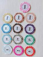 Ensemble de jetons de poker professionnels en céramique argileuse Texas Birdcage de 14 g