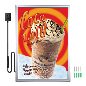 Insegna Luminosa Rettangolare Personalizzata A0-A4 in Lega di Alluminio Ultra-sottile, Bacheca Pubblicitaria Illuminata per Menu, Cartello da Parete Commerciale - Product Image 1