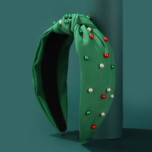 جديد الشتاء عيد الميلاد عقال معقود حافة واسعة عصابة رأس لؤلؤ احتفالي تصميم عصابة رأس - Product Image 6
