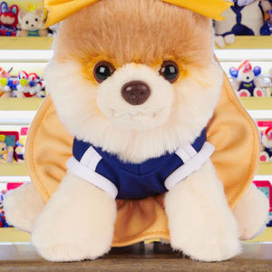 Dunia lucu 5 inci Pomeranian anjing boneka hewan menyenangkan gaya mewah cheerleader Set seragam hadiah sempurna untuk anak perempuan anak-anak - Product Image 1