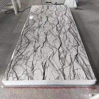 Vente chaude d'usine : Panneau mural PVC effet marbre doré 1220x2440mm, Panneau PVC UV effet marbre 3D pour la décoration intérieure