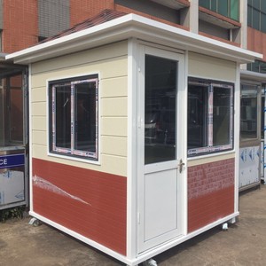 Metal Flowered Guard Booth Stainless Steel Door <b>Security</b> Shelter Outdoor Parking <b>Equipment</b> White - Product Image 3