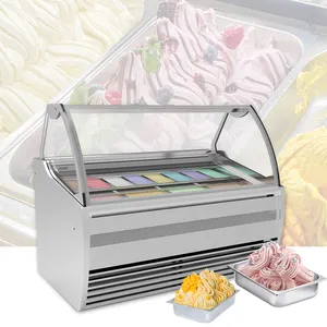MEHEN MC16 gelato display case dipping refrigerated cabinet mini cream counter top display freezer india table ice