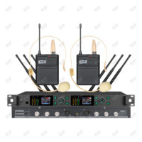 EIF MY-1000 Sistema de Micrófono Inalámbrico UHF de Doble Canal, Portátil, Ligero, Negro, de Alta Calidad, con Conector XLR, para DJ y Karaoke