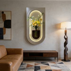 Decoración de Pared 3D Personalizada para Sala de Estar, Tallado en Madera, Relieve Decorativo, Pintura de Pared Hecha a Mano con LED, Pintura en Piedra Arenisca - Product Image 4