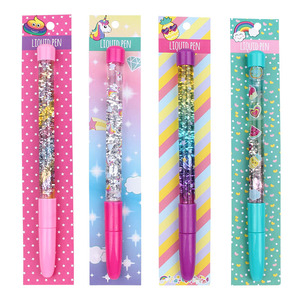 Interwell Logo personalizzato di alta qualità per la scuola <span class=keywords><strong>penne</strong></span> a sfera scintillante e divertente Design colorato penna decorativa a sfera - Product Image 1