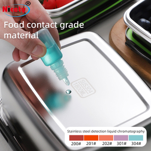 กล่องข้า<span class=keywords><strong>ว</strong></span>สแตนเลส 304 ขนาด 1800 มล. แบบขายส่ง ใช้ซ้ำได้ ฝาปิดกันรั่วพร้อมฝา <span class=keywords><strong>PP</strong></span> - Product Image 2