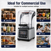 Blender commercial 2200W, extracteur de jus haute vitesse, moteur en cuivre, machine à smoothies, 5+ vitesses, lames en acier inoxydable pour restaurant