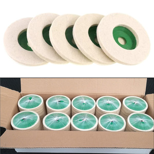 Disque de polissage en laine 100 mm, doux et non abrasif, pour polissage avec meuleuse d'angle - Product Image 1