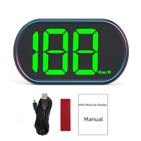 X2 Smart Digital GPS HUD Compteur de vitesse Tête haute de voiture Affichage LCD Plug and Play KMH/MPH 2 pouces Grande jauge de vitesse avant pour toutes les voitures