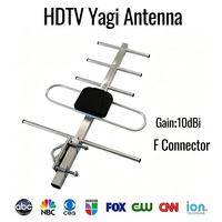 Antenne TV numérique Yagi extérieure 1080P avec câble de 10 m, gain de 10 dBi, antenne HDTV pour chaînes locales gratuites, antenne TV DVB-T2 ATSC