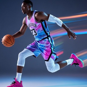 Vente flash - Maillots de basket-ball pour adultes respirants imprimés par sublimation, ensembles uniformes, maillot personnalisé à manches courtes pour hommes, logo personnalisé - Product Image 3