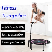 Mini trampoline de Fitness, silencieuse, avec poignée réglable longueur, pour adultes et enfants, exercices de rebond, entraînement