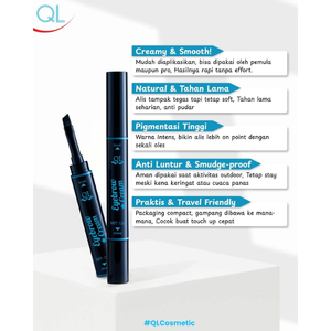 Le crayon à sourcils QL Dramatic Eyebrow Pencil 01 Dark Brown offre une définition précise et waterproof dans une teinte brun foncé intense, créant des sourcils audacieux et sculptés. - Product Image 5