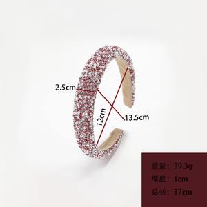 طوق رأس إسفنجي مزين بالترتر وملئ باللؤلؤ والماس إكسسوارات شعر فاخرة صغيرة فائقة الجودة كورية مضيئة للغاية - Product Image 2