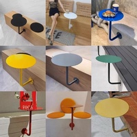Table murale tendance de style nordique en acier inoxydable pour salons de thé/desserts/cafés – Petite table de comptoir multicolore