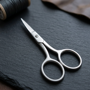 Ciseaux de manucure professionnels en acier inoxydable, lames courbées de précision, pour la coupe des cuticules, poignée en acier pour droitiers - Product Image 5