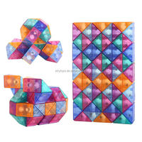 Règle Magique Transparente Colorée DIY, Puzzle Serpent Pliant, Jouet Cube Magique, Cadeau, Jouet Pliant à 24/36/48/60/72 Segments, Cube Magique