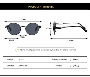 Nouvelles Lunettes de Soleil Métalliques de Luxe Style Punk pour Hommes, Rétro, Anti-UV avec Verres UV400 - Product Image 6