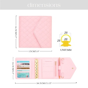 Hongbo Meilleure vente A7 Tapa dura Presupuesto Carpeta de efectivo Cartera Acolchada Cuero de guijarros Hebilla Cierre ID Ventana Organizador Viaje - Product Image 4