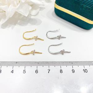 21890 Pendientes de Plata S925 para DIY con Perlas, Gancho de Oreja de Moda con Cuentas Redondas de 8-13mm y Base Vacía para Accesorios de Oreja - Product Image 4