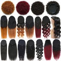 Extension de queue de cheval en cheveux humains naturels non transformés 100g perruque queue de cheval complète pince à cheveux brésilienne queue de cheval 22 pouces couleurs noir marron