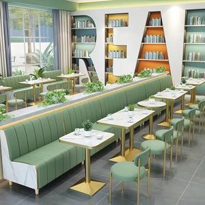 Set di Divani Moderni in Pelle per Ristoranti <span class=keywords><strong>con</strong></span> Gambe in Metallo Dorato, Arredamento Commerciale per Caffè, <span class=keywords><strong>Tavoli</strong></span> <span class=keywords><strong>e</strong></span> <span class=keywords><strong>Sedie</strong></span> - Product Image 2