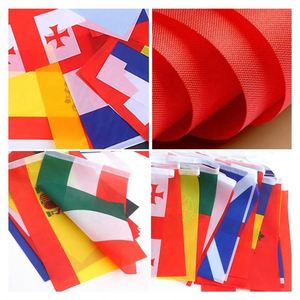 Drapeau sportif rectangulaire double face en polyester réglable avec impression numérique pour décorations nationales et suspendu par cordon - Product Image 2