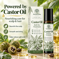 Huile capillaire roll-on à l'huile de ricin 10 ml sous marque privée, traitement du cuir chevelu pour cheveux secs, nourrissante, lissante, brillante, OEM ODM, logo personnalisé, soin capillaire