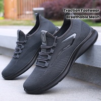 Chaussures de sport légères et respirantes en mesh pour hommes - Chaussures décontractées à enfiler avec design à lacets