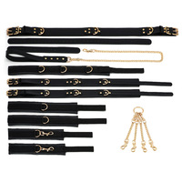 Ensemble de 7 pièces : Menottes réglables, attaches de cheville, kit de bondage complet pour le corps, dispositifs de retenue pour couples, jeux SM