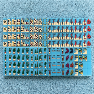 Blue Coast Vacation Themed American <b>Plastic</b> Floral Mahjong <b>Tiles</b> for Holiday Party Gatherings in Stock Ready to Ship - Product Image 2
