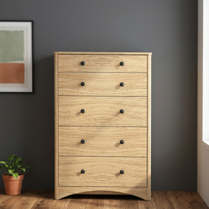Modèle 14_0042 Commode à 5 tiroirs en chêne moderne de haute qualité, armoire de rangement en bois pour chambre à coucher, salon, maison, usage extérieur - Product Image 3