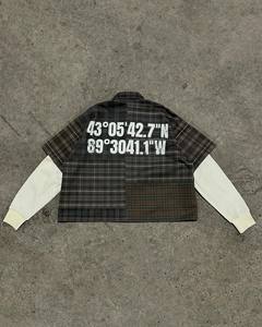 Tùy Chỉnh Mùa Hè Nối Kẻ Sọc Giản Dị Áo Sơ Mi Cổ Điển Màn Hình In Ấn Boxy Phù Hợp Unisex Nút Hai Lớp Dài Tay Áo Áo Sơ Mi Của Người Đàn Ông - Product Image 3