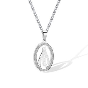 Collier pendentif Vierge Marie <span class=keywords><strong>catholique</strong></span> simple accessoire de collier en acier inoxydable personnalisé à la mode et polyvalent - Product Image 5