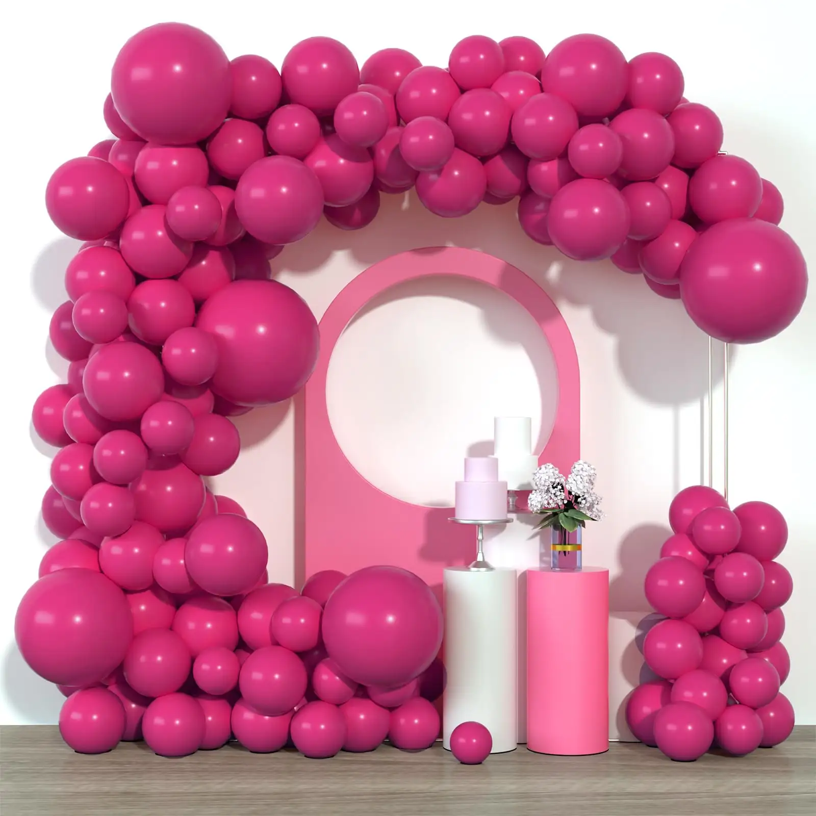 Roze Ballonnen Slinger Kit Verschillende Grootte Roze Ballonboog Voor Baby Shower Verjaardagsfeestje Decoraties