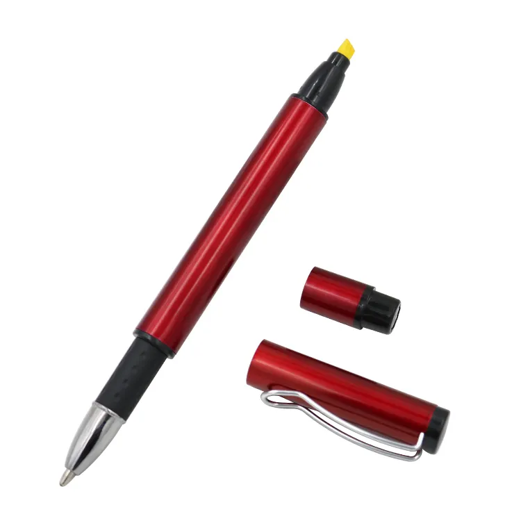 Ilk Y091 2 in 1 çift taraflı Metal kalem ile vurgulayıcı